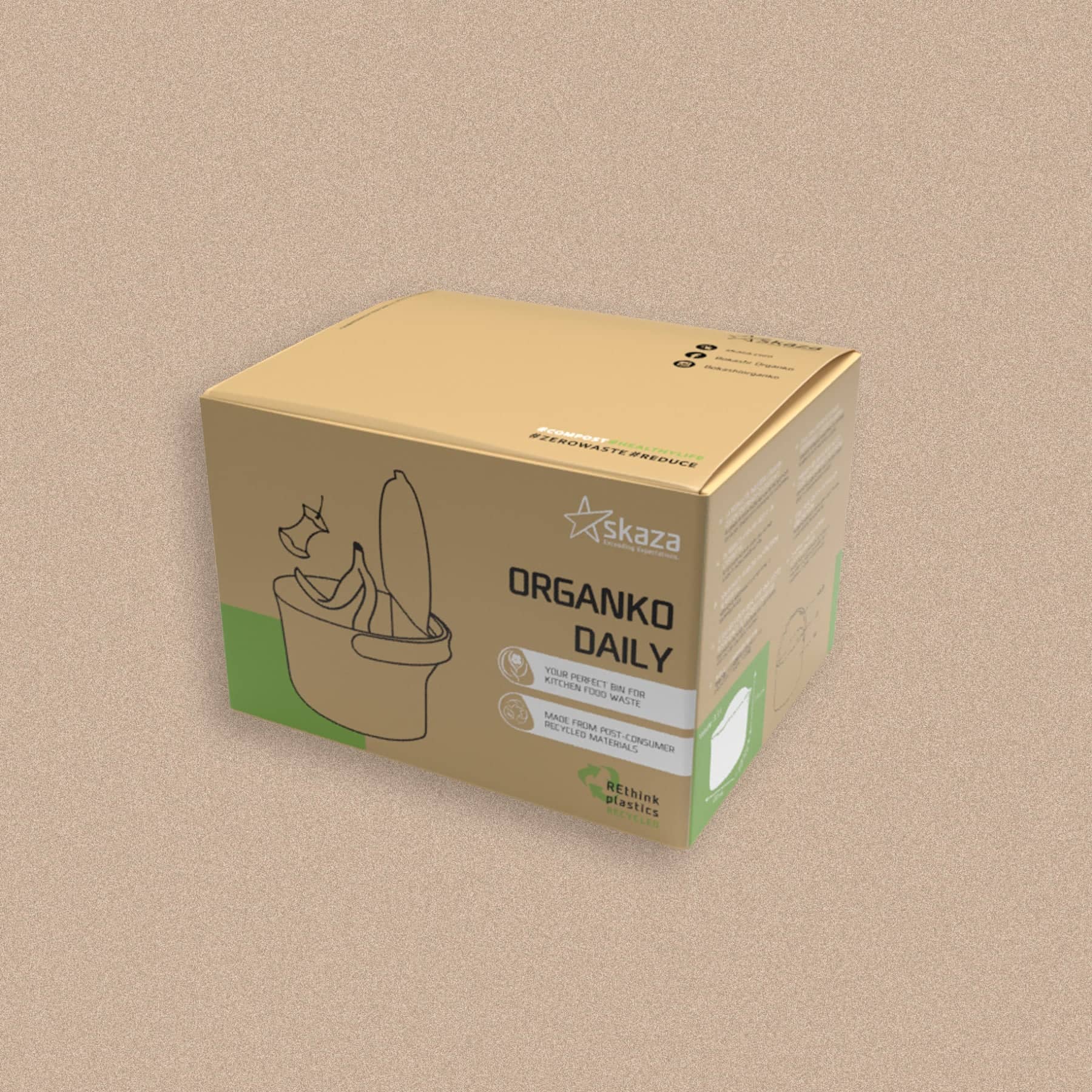 Biojäätmete prügikast Organko Daily oliiviroheline 3,3 L - Koduwärk