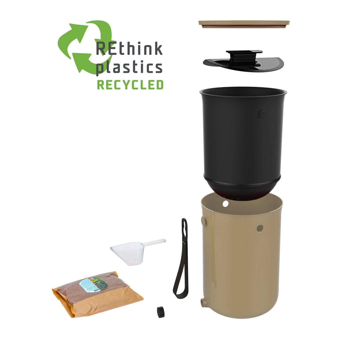 Bokashi Organko 2 köögikomposter cappuccino 9,6 L - Koduwärk
