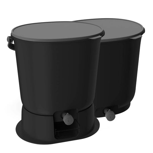 Bokashi Organko Essential komposter must komplekt 2 x 15,3 L - Koduwärk