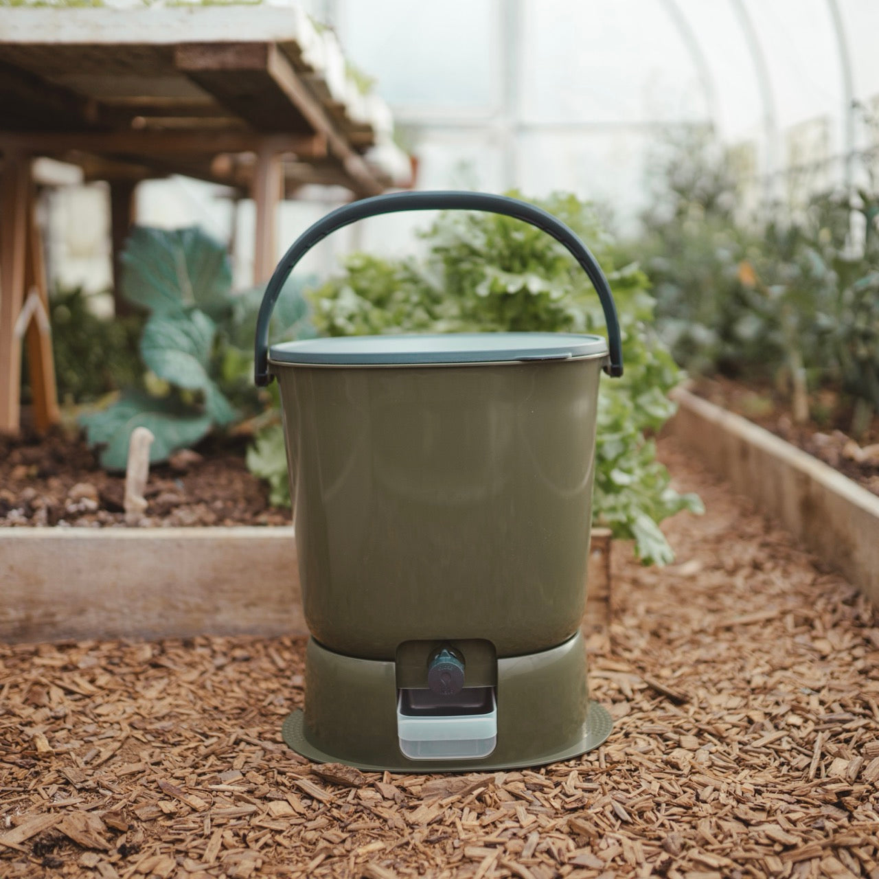 Biojäätmete komposter Bokashi Organko Essential oliiviroheline 15,3 L