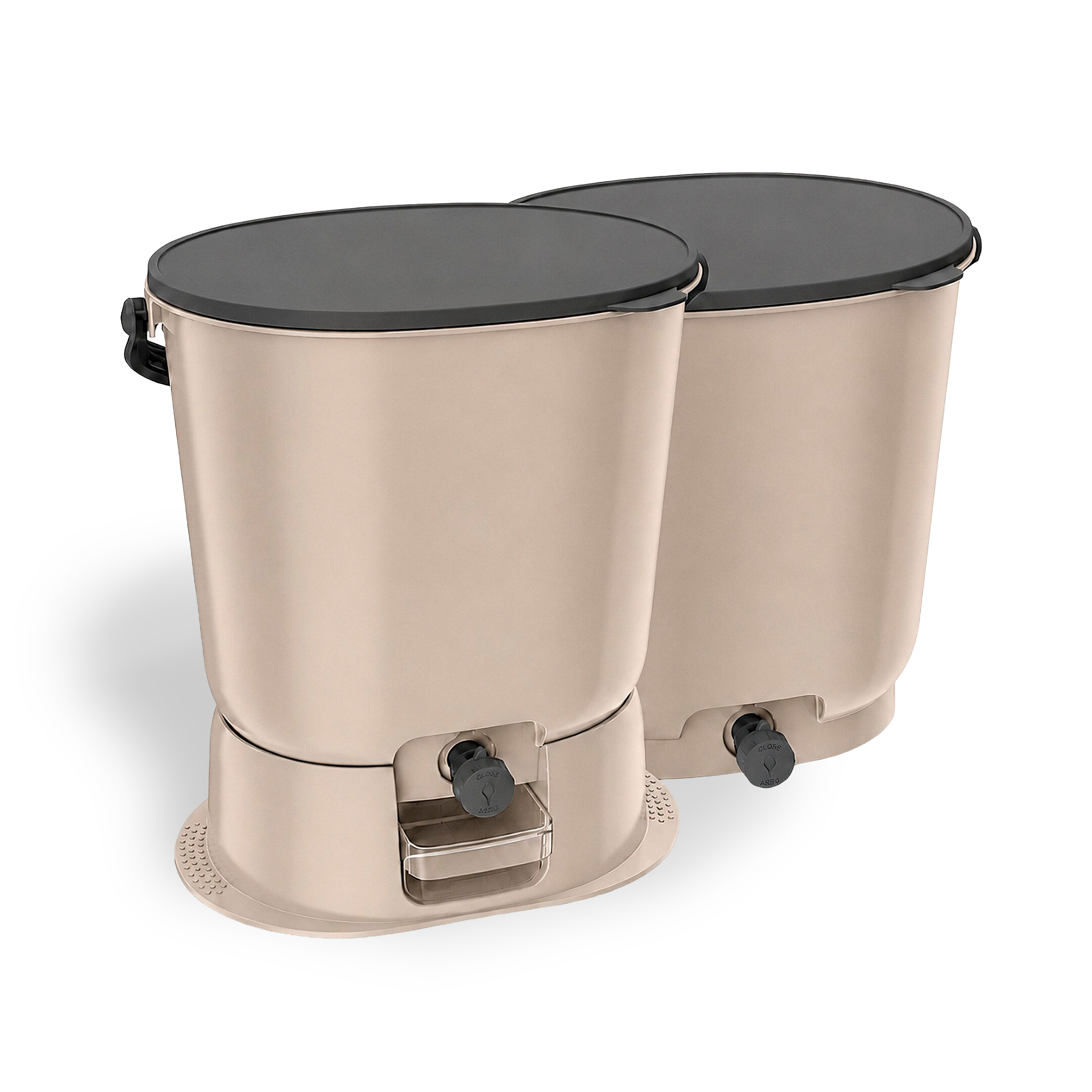 Bokashi komposter - Organko Essential komplekt cappuccino 2 x 15,3 L