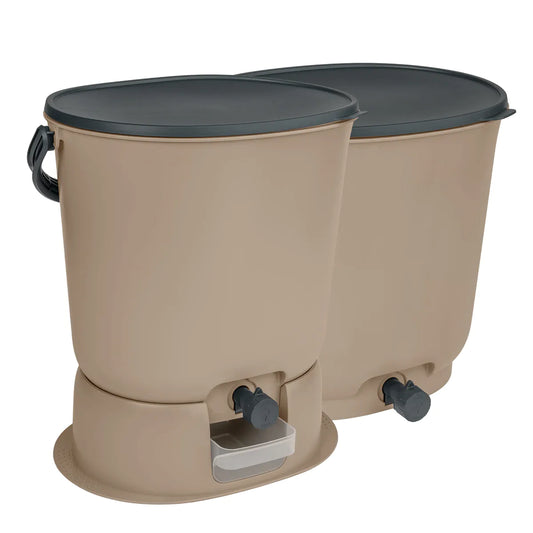 Biojäätmete komposter Bokashi Organko Essential cappuccino komplekt 2 x 15,3 L