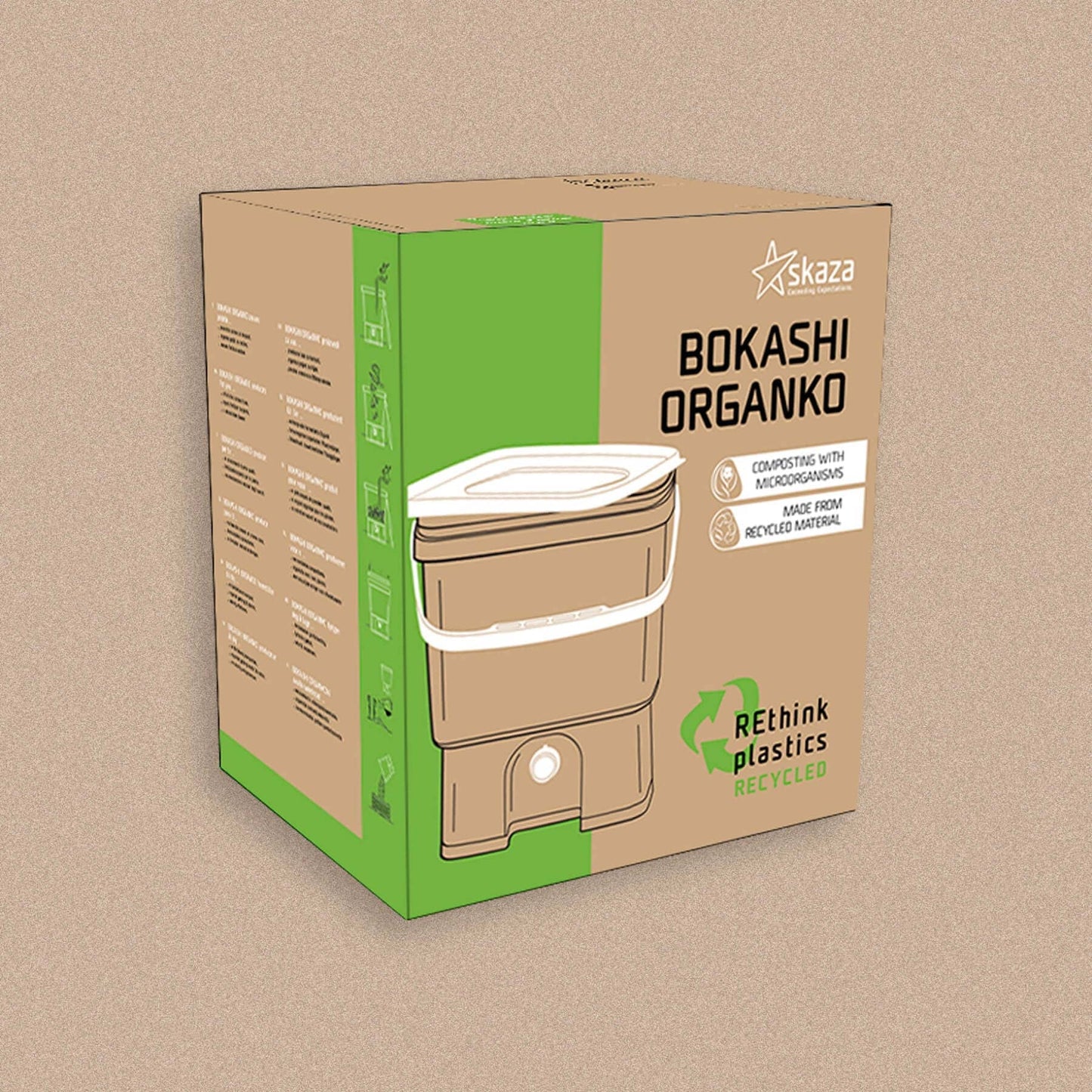 Bokashi Organko 1 komposter cappuccino / valge 16 L - Koduwärk