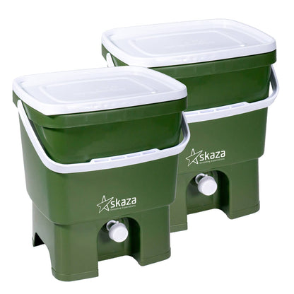 Bokashi Organko 1 komposter oliiv / valge komplekt 2 x 16 L - Koduwärk