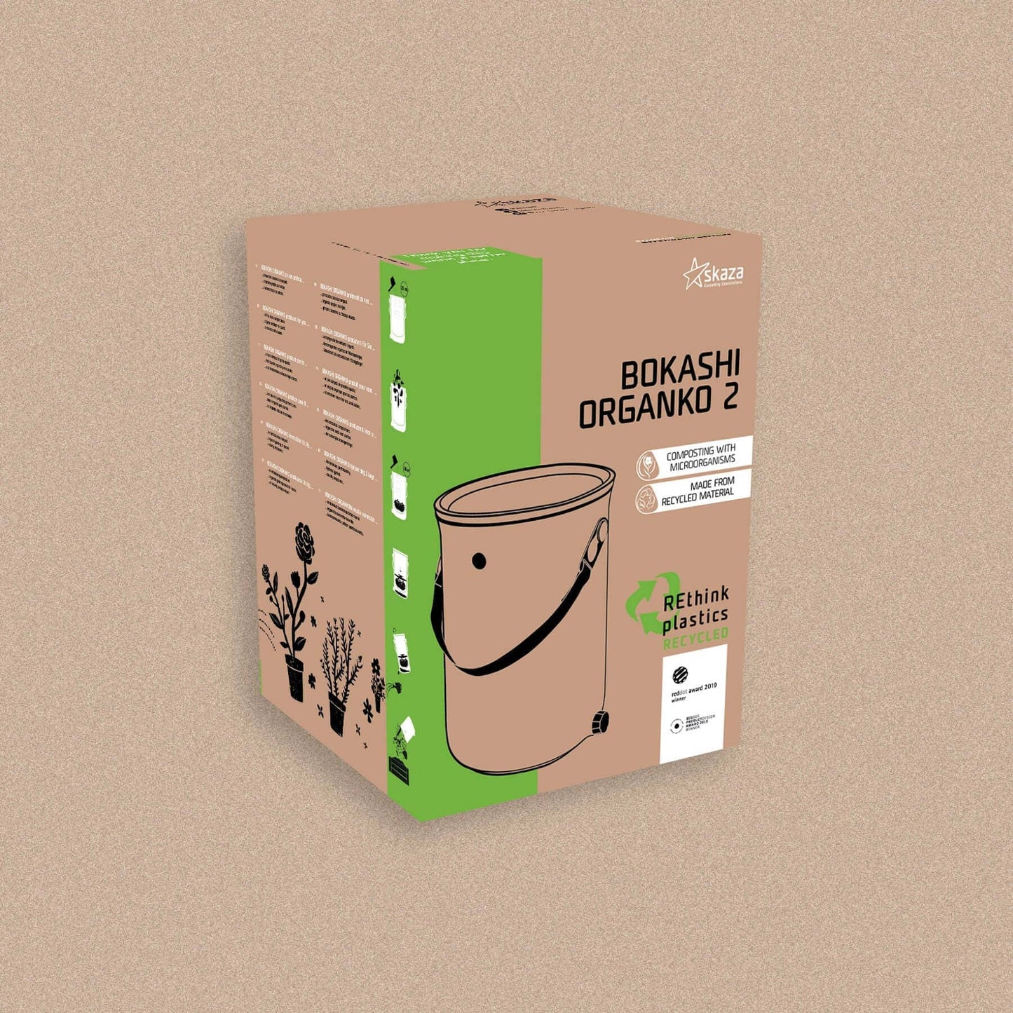 Bokashi Organko 2 köögikomposter cappuccino 9,6 L - Koduwärk