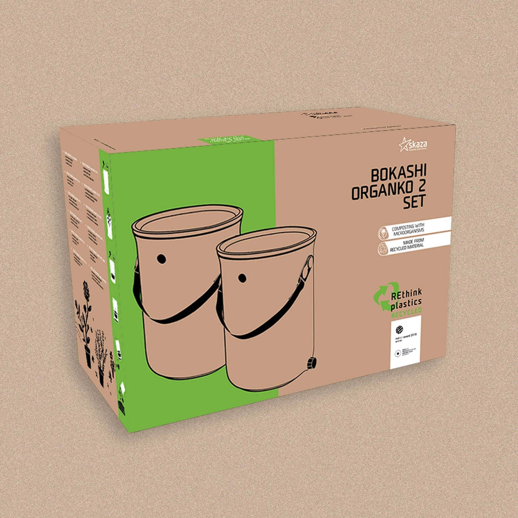 Bokashi Organko 2 köögikomposter oliiv komplekt 2 x 9,6 L - Koduwärk