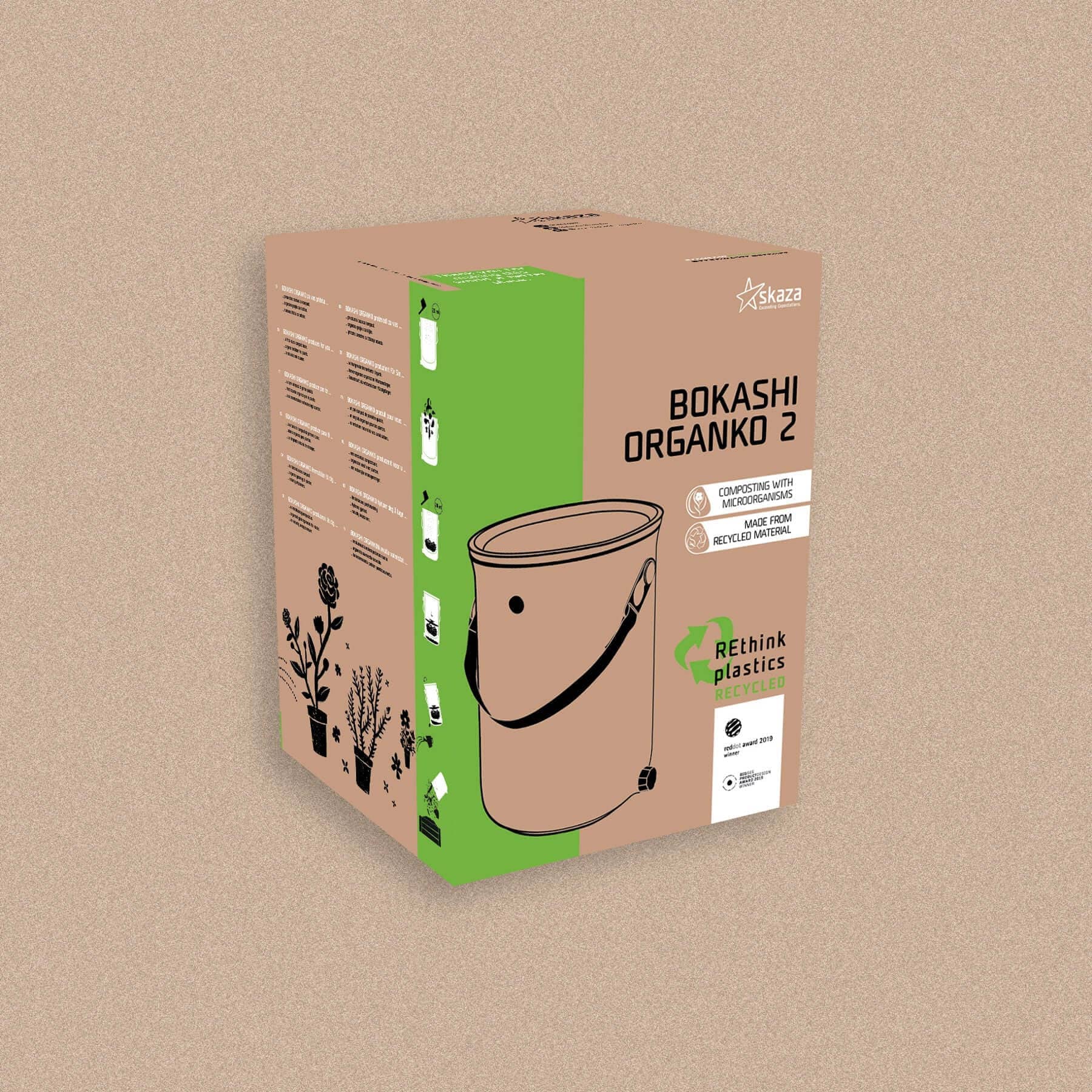 Bokashi Organko 2 köögikomposter valge 9,6 L - Koduwärk